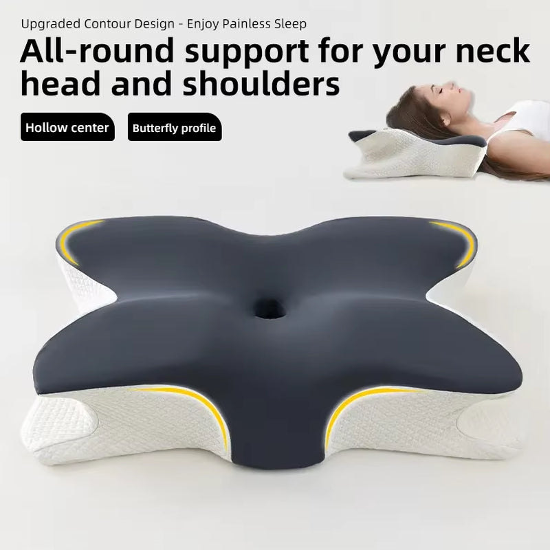 Butterfly Shape Pillow Neck Protection Slow Rebound Memory Foam Pillow Health Care Cervical Orthopedic Neck Foam Pillows