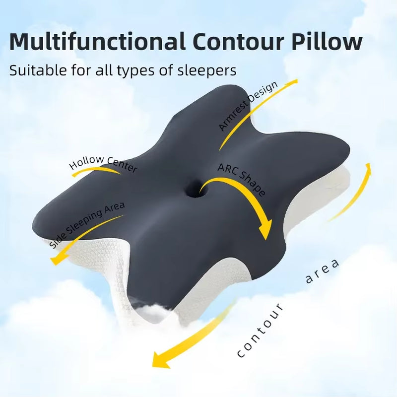 Butterfly Shape Pillow Neck Protection Slow Rebound Memory Foam Pillow Health Care Cervical Orthopedic Neck Foam Pillows