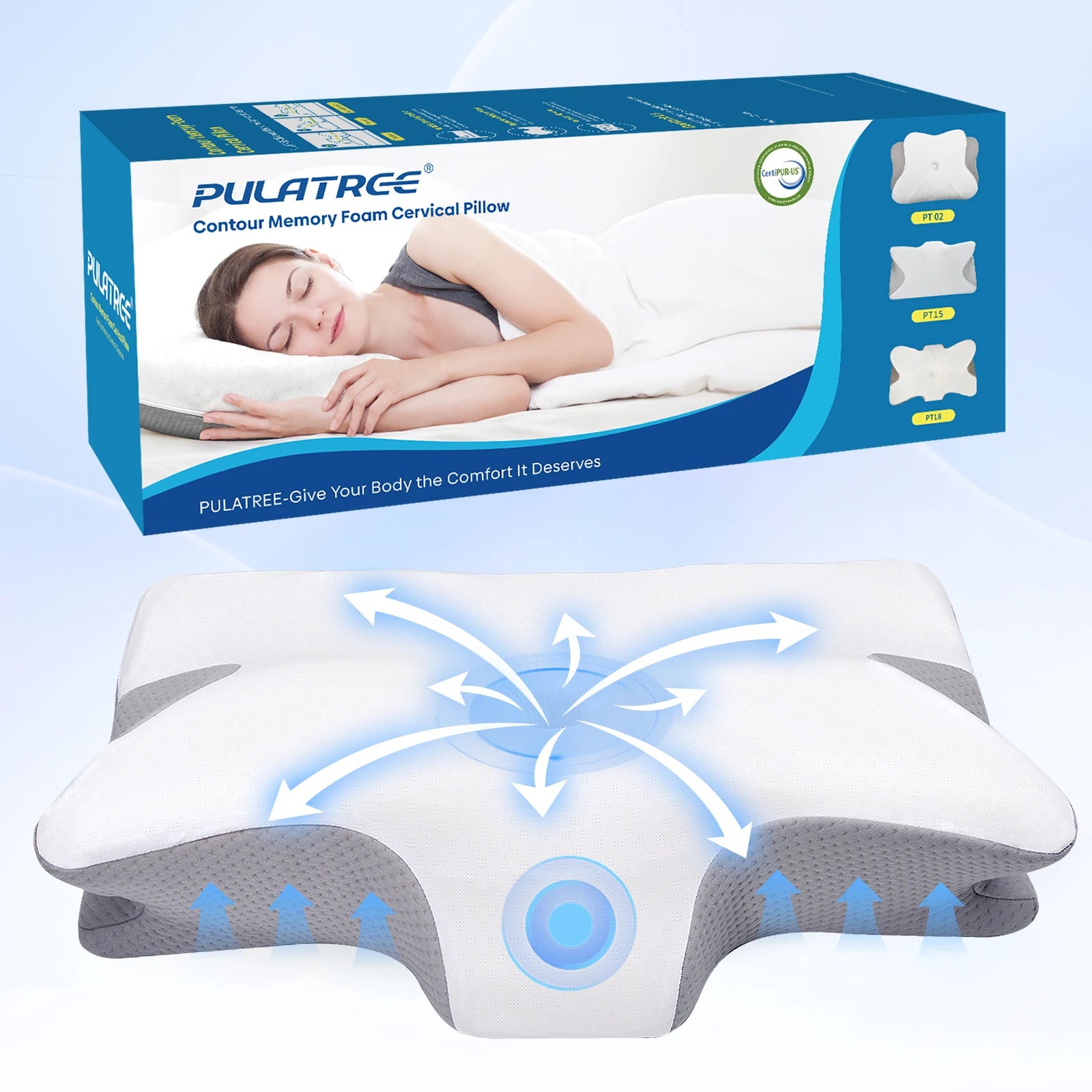 OrtopedicaPro Nackkudde – Ergonomisk 2-i-1 Memory Foam