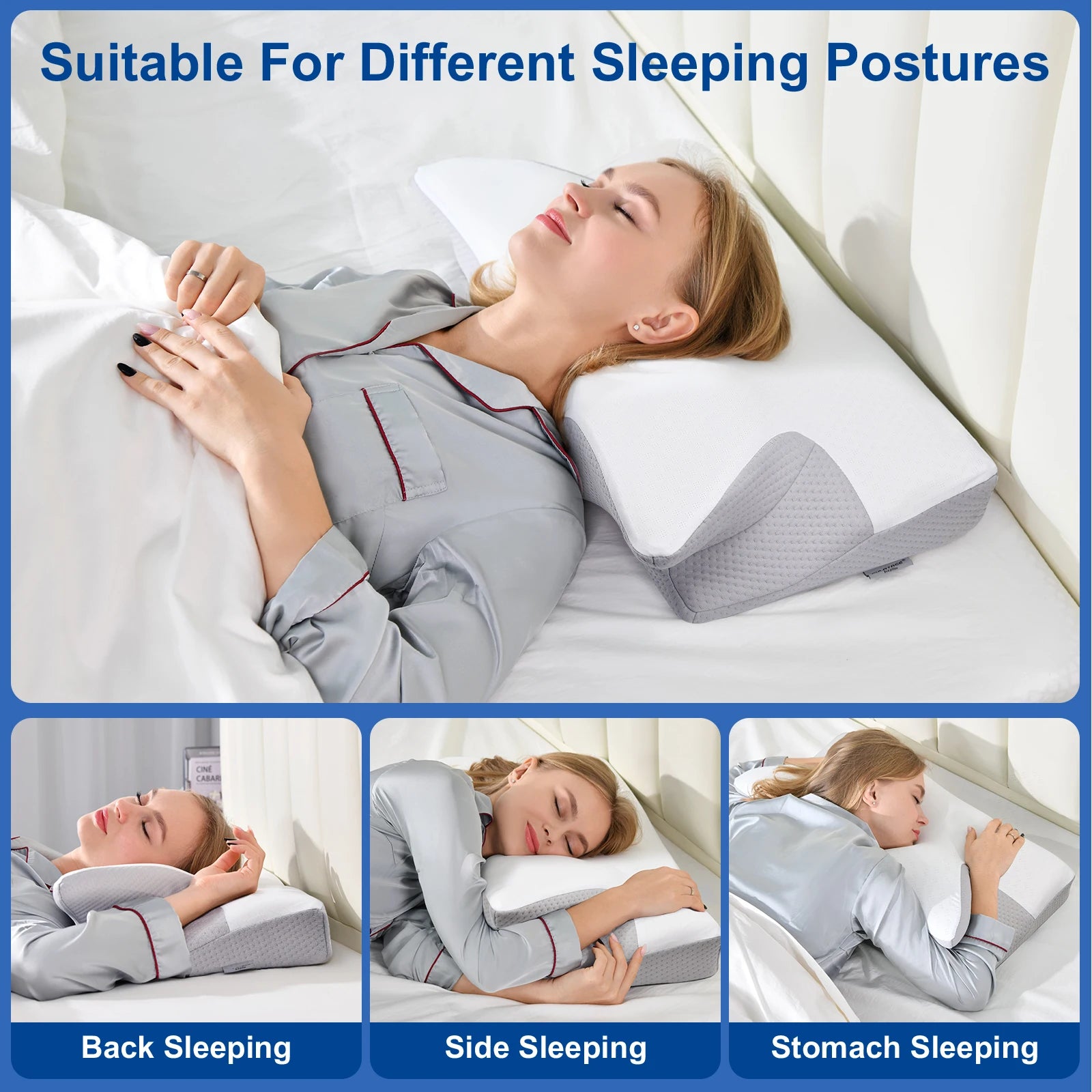 OrtopedicaPro Nackkudde – Ergonomisk 2-i-1 Memory Foam